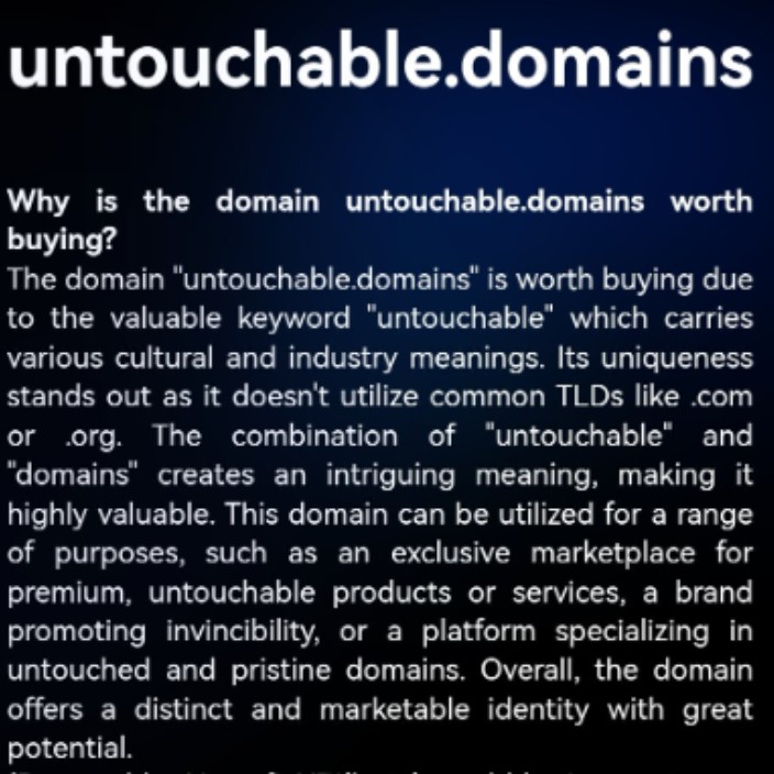 untouchabledomains.eth Ethereum Name Service (ENS and .eth domain) PFP