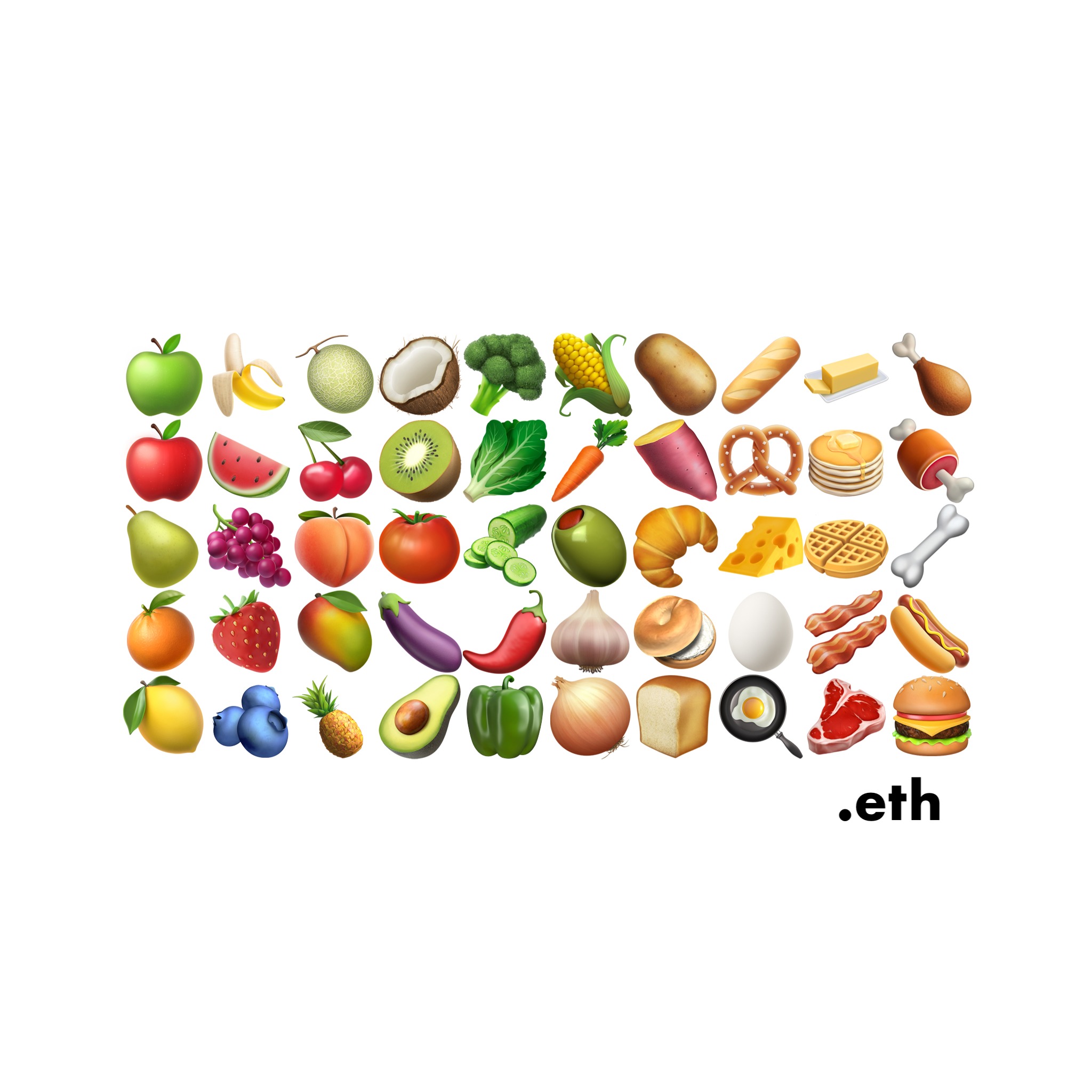 🍏🍌🍈🥥🥦🌽🥔🥖🧈🍗🍎🍉🍒🥝🥬🥕🍠🥨🥞🍖🍐🍇🍑🍅🥒🫒🥐🧀🧇🦴🍊🍓🥭🍆🌶🧄🥯🥚🥓🌭🍋🫐🍍🥑🫑🧅🍞🍳🥩🍔.eth Ethereum Name Service (ENS and .eth domain) PFP