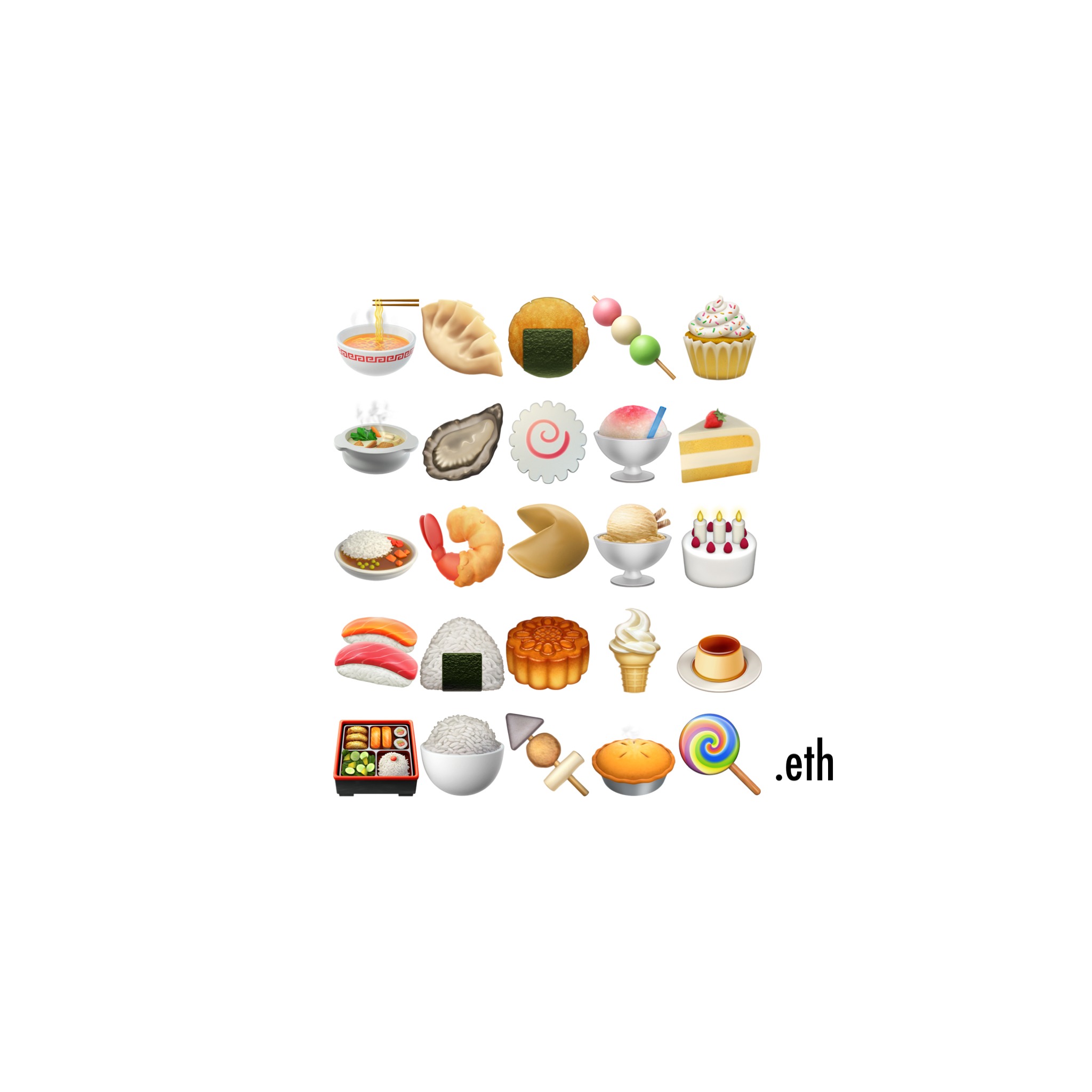 🍜🥟🍘🍡🧁🍲🦪🍥🍧🍰🍛🍤🥠🍨🎂🍣🍙🥮🍦🍮🍱🍚🍢🥧🍭.eth Ethereum Name Service (ENS and .eth domain) PFP