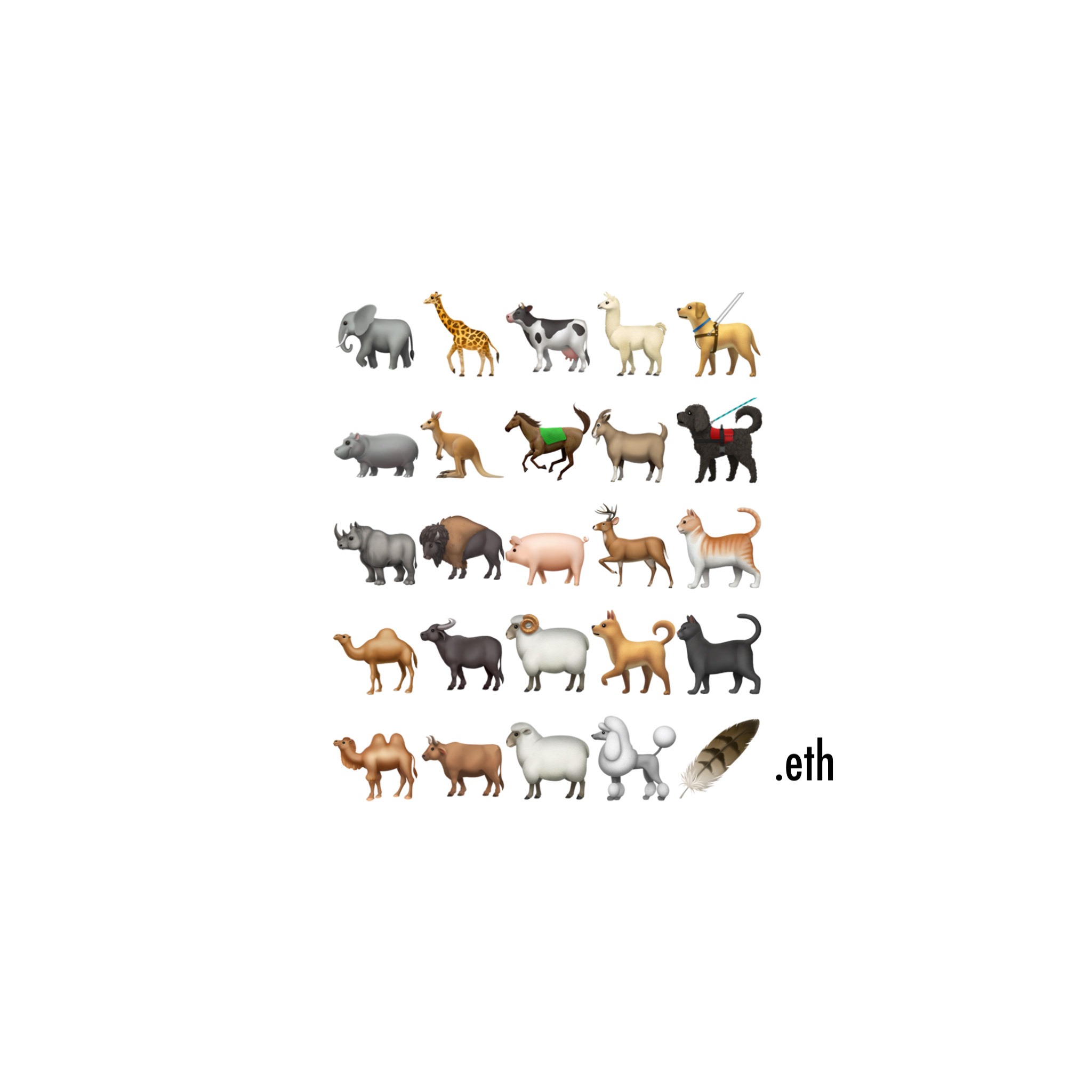 🐘🦒🐄🦙🦮🦛🦘🐎🐐🐕‍🦺🦏🦬🐖🦌🐈🐪🐃🐏🐕🐈‍⬛🐫🐂🐑🐩🪶.eth Ethereum Name Service (ENS and .eth domain) PFP