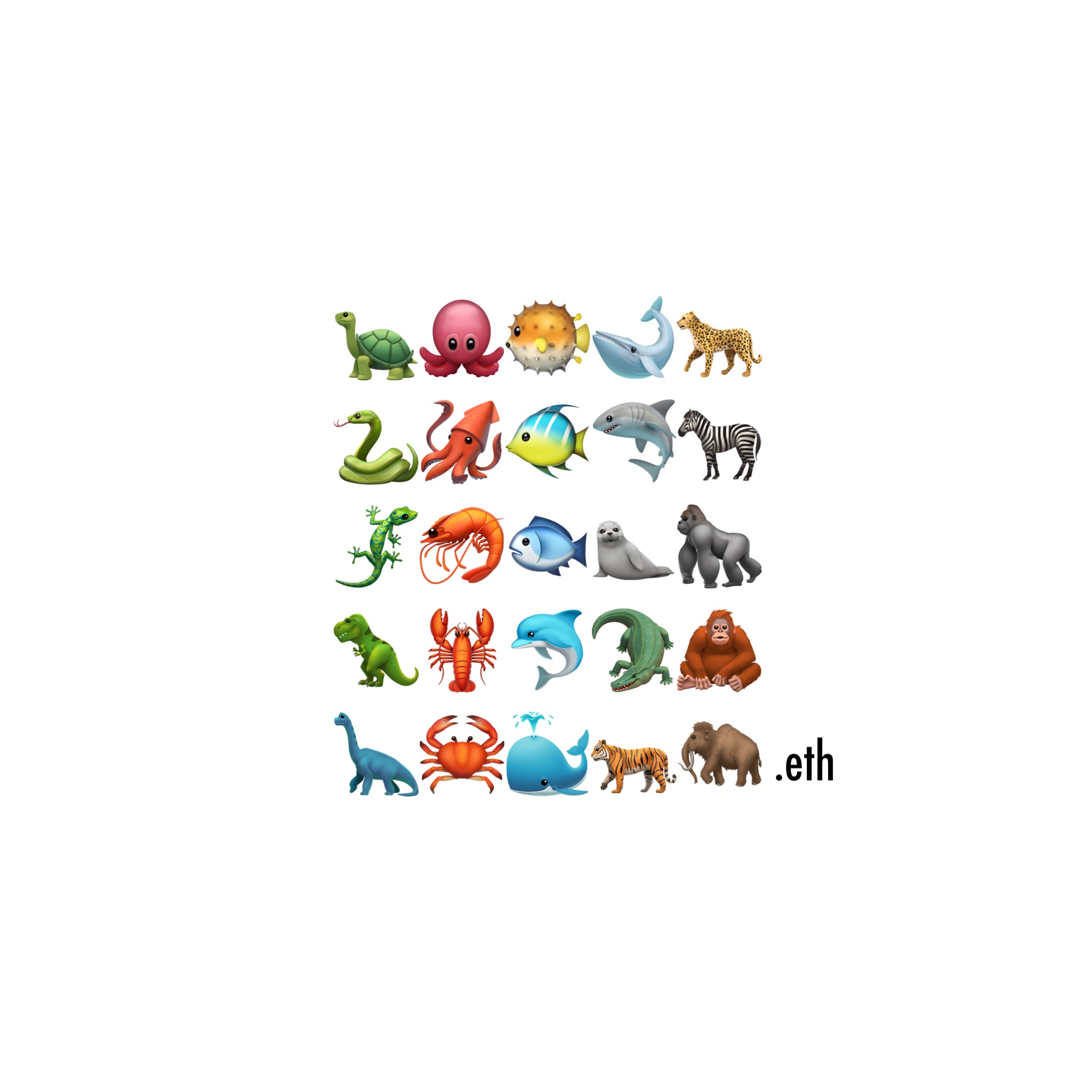 🐢🐙🐡🐋🐆🐍🦑🐠🦈🦓🦎🦐🐟🦭🦍🦖🦞🐬🐊🦧🦕🦀🐳🐅🦣.eth Ethereum Name Service (ENS and .eth domain) PFP