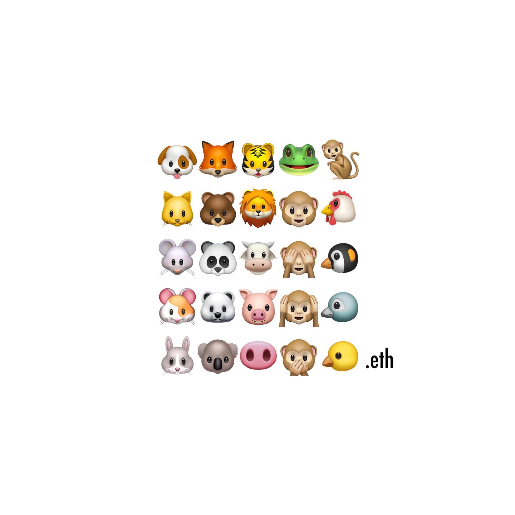 🐶🦊🐯🐸🐒🐱🐻🦁🐵🐔🐭🐼🐮🙈🐧🐹🐻‍❄🐷🙉🐦🐰🐨🐽🙊🐤.eth Ethereum Name Service (ENS and .eth domain) PFP